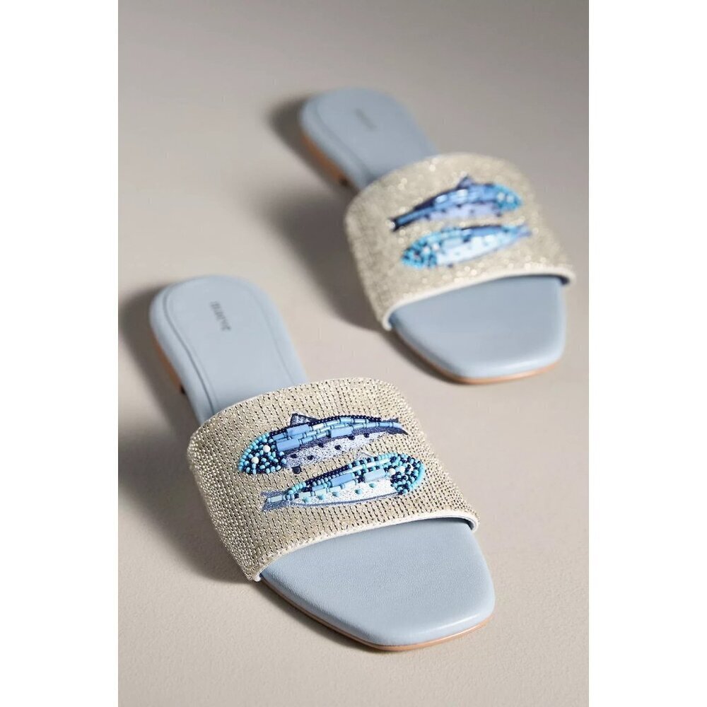 The Fiona Beaded Slide Sandals by Maeve 36